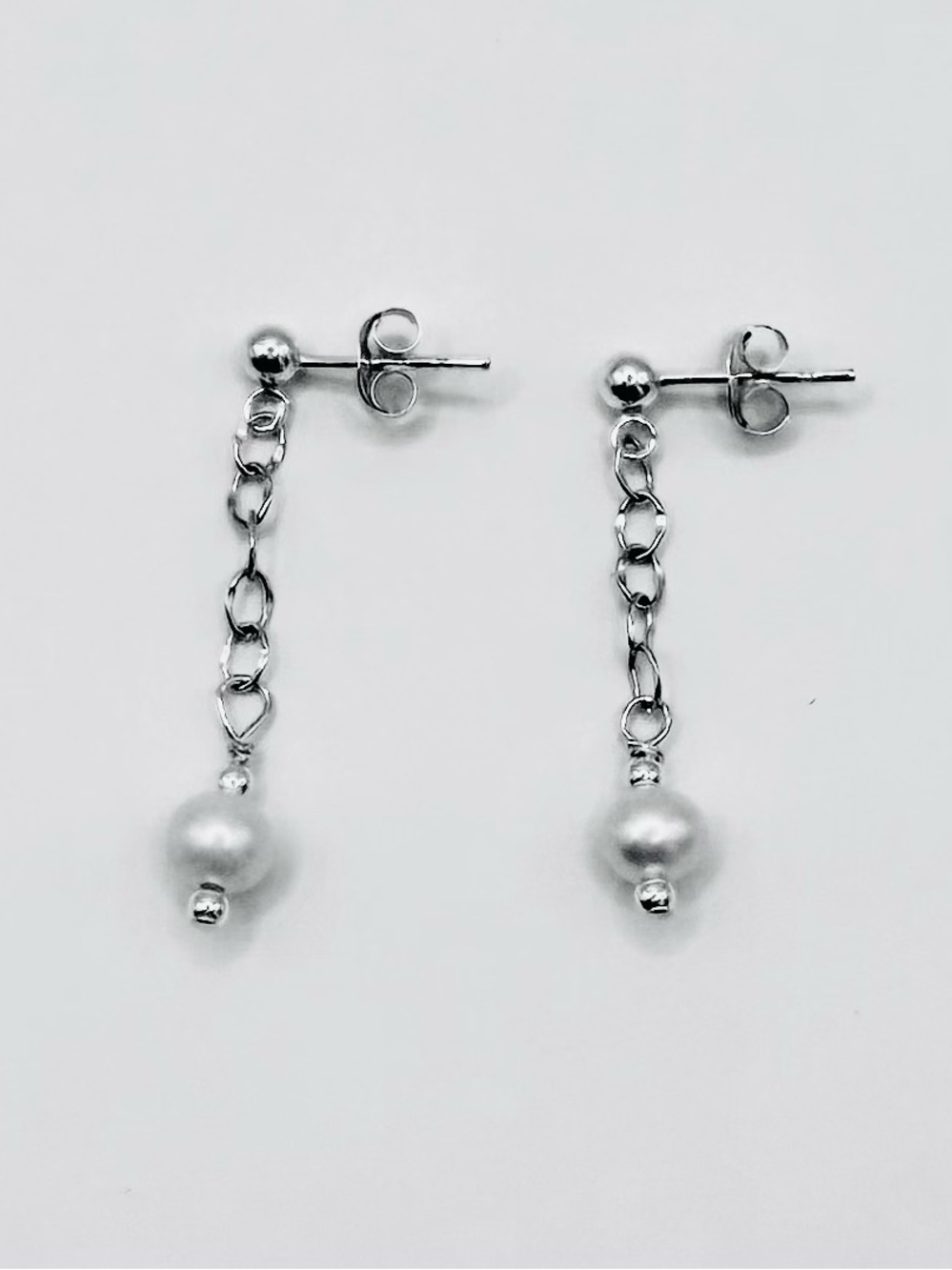 Cultured Freshwater Pearl & Sterling Silver Drop Earrings